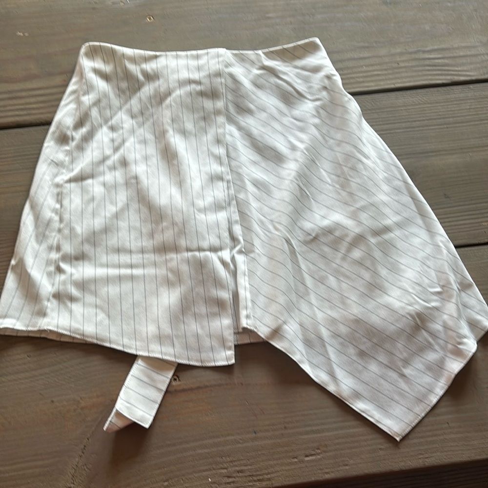 Active USA White Pinstripe Asymmetrical Skirt